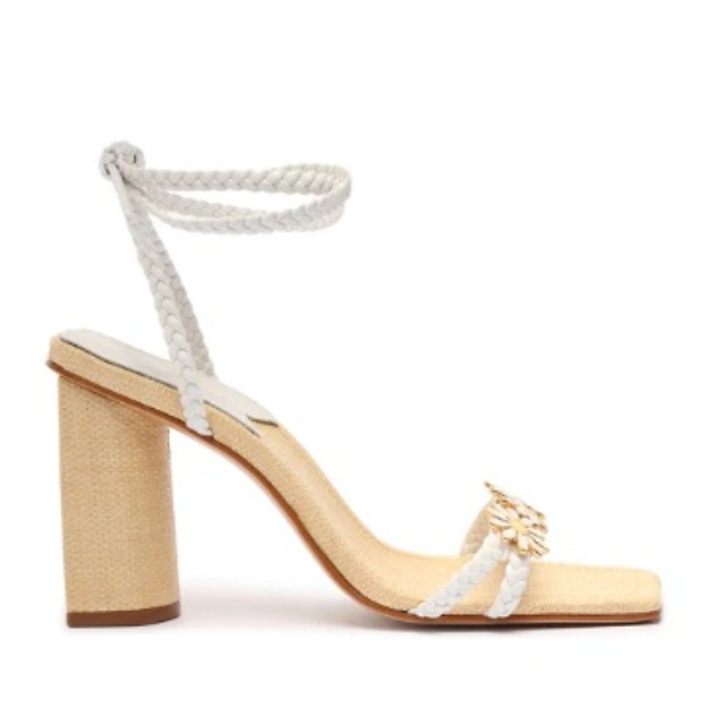 $89 NWT SCHUTZ White Daisy Leather Sandal - Picture 9 of 12
